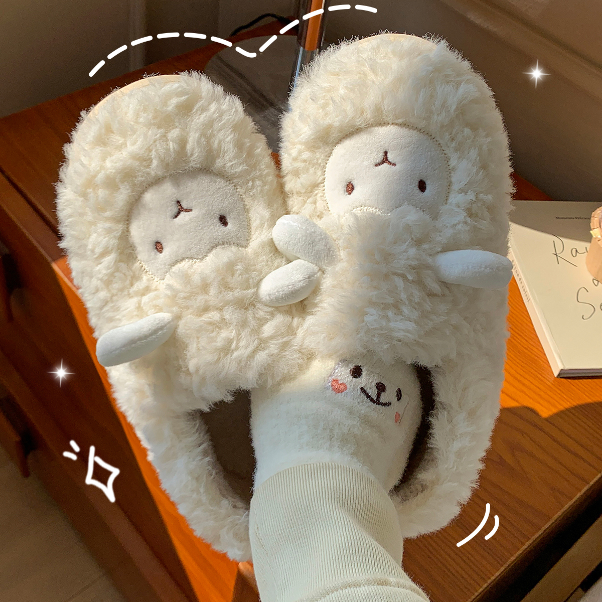 可爱棉拖鞋女士冬季室内家居保暖