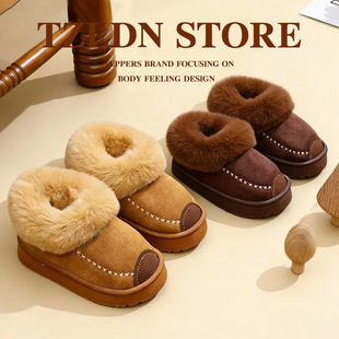 儿童棉拖鞋女童冬2025新款宝宝防水室内加绒保暖家居包跟棉鞋男童