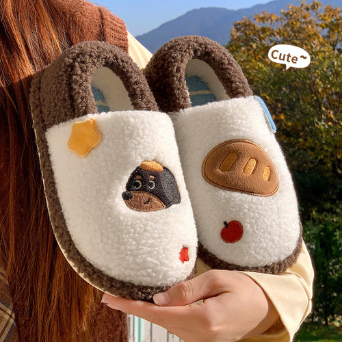 棉拖鞋女款2025新款冬季居家室内防滑加绒保暖情侣一对毛拖鞋男款