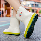 防滑防水胶鞋 外穿加绒雨鞋 轻便耐磨水靴 日系四季 利达妮雨靴女时尚