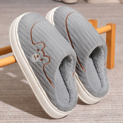 防滑防臭情侣款棉拖鞋秋冬季保暖