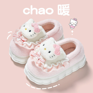 hellokitty儿童棉拖鞋女童包跟冬天2025新款室内棉鞋女孩毛毛拖鞋