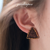 gardenpea原创手作三角形几何耳钉女微钩高级感秋冬气质925银耳饰