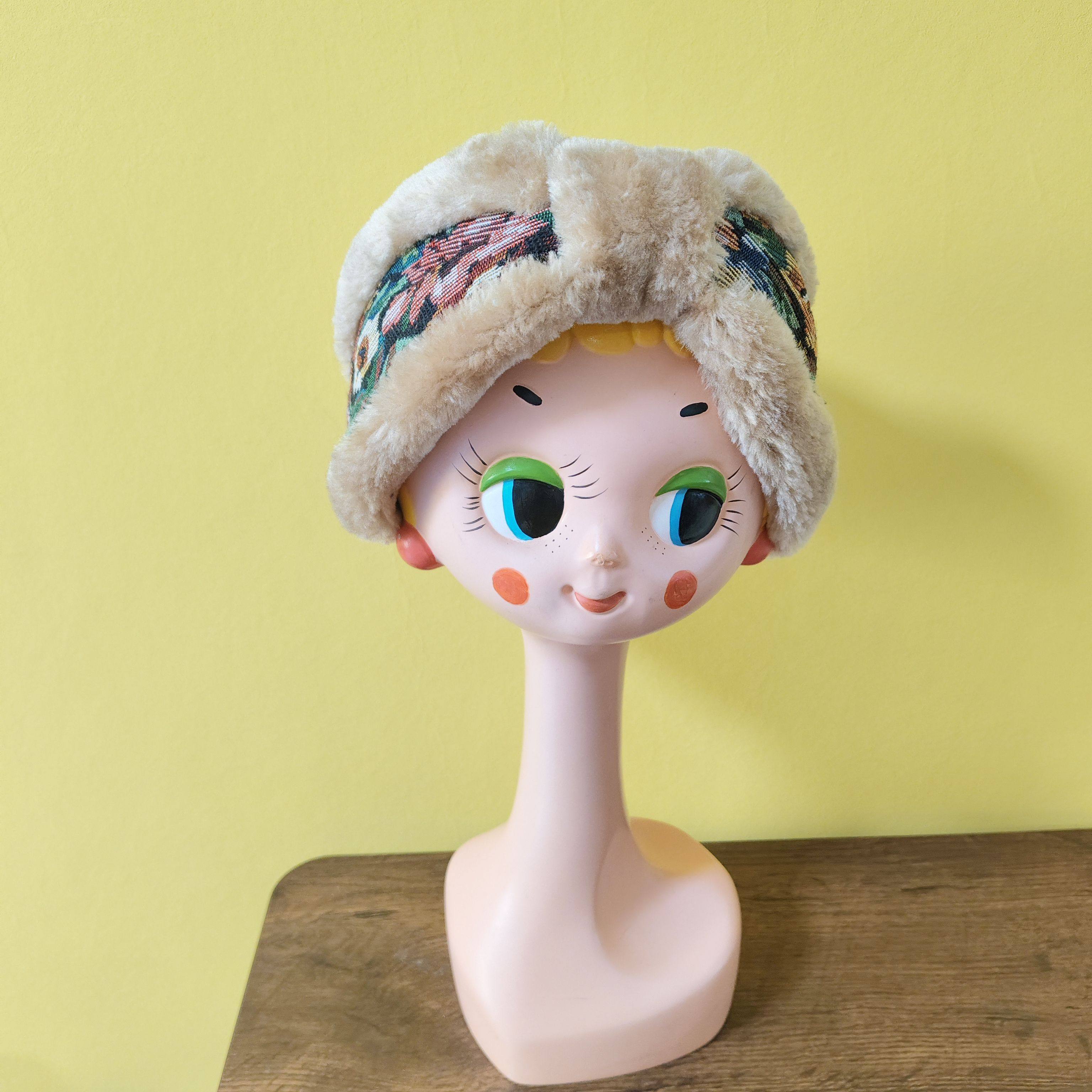 碎花 两面 日本可爱毛毛拼接发带宽松发饰DN2