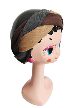 麻花辫 舒适  螺纹   百搭色系  卡其 灰色 弹力发带DG15