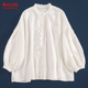 布朴壹旧2026春夏款 百搭休闲开衫 文艺古董白亚麻覆古仙气中式 衬衫