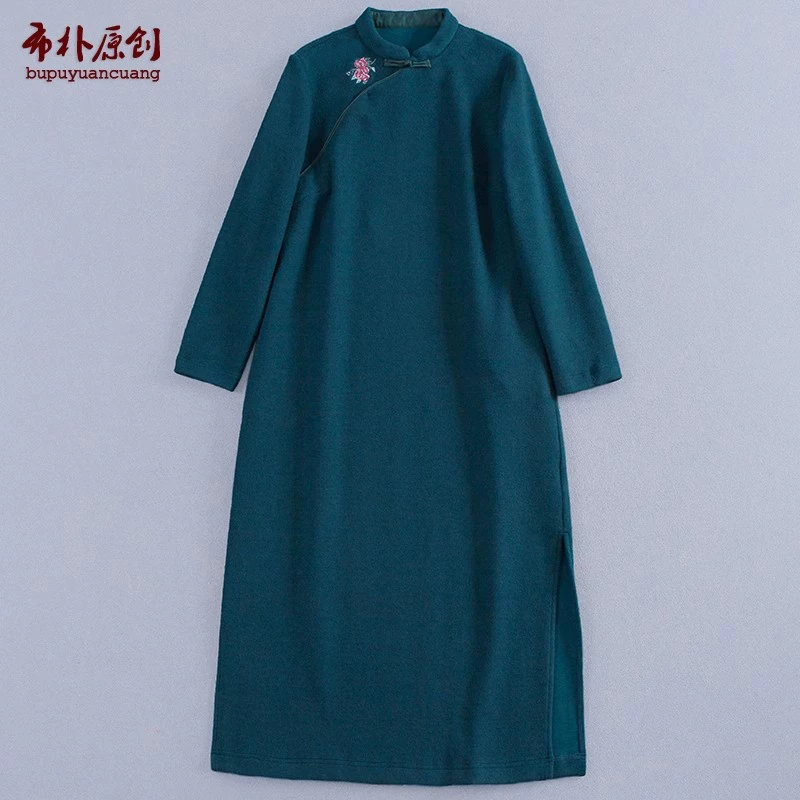 文艺百搭休闲中式女旗袍裙