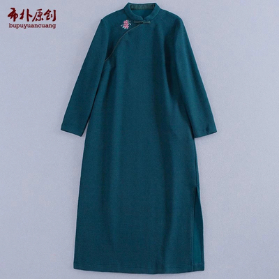 文艺百搭休闲中式女旗袍裙