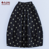 布朴家作2026秋冬款 文艺复古波点灯芯绒半身裙中腰百搭休闲花苞裙