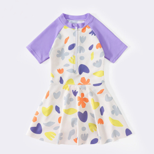 女童宝宝女孩专业训练泳衣防晒泳装 儿童泳衣女孩连体裙装 2025新款