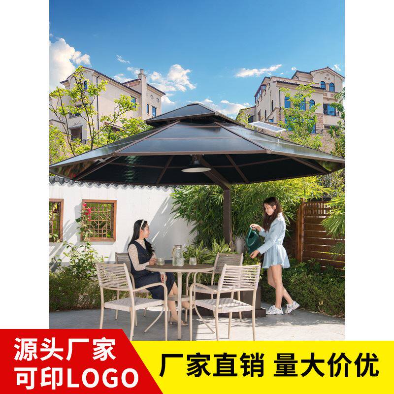 莫家户外遮阳伞别墅花园庭院子露台楼顶罗马室外遮阳棚抗风带灯伞使用感如何?