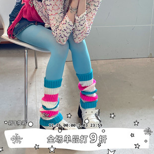 21色针织袜套原宿风辣妹亚文化芭蕾风中筒堆堆袜秋冬 SEE LET