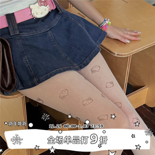 SEE原创千禧辣妹卡通印花丝袜纯欲少女夏天美腿袜打底裤 LET