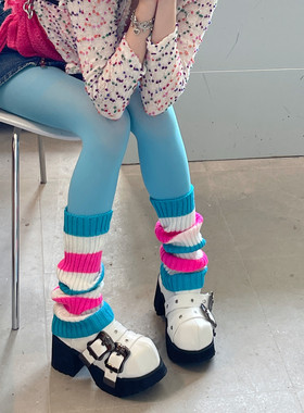 LET ME SEE  21色针织袜套原宿风辣妹亚文化芭蕾风中筒堆堆袜秋冬