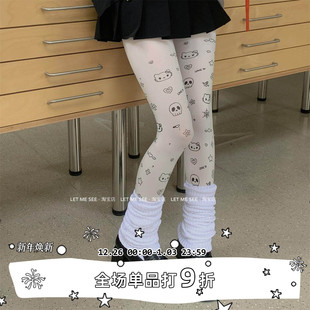 卡通印花连裤 SEE原创 袜lolita天鹅绒宅系日漫少女打底袜 LET