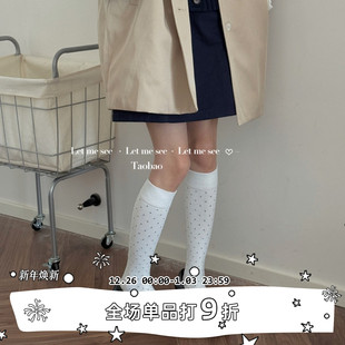 少女波点显瘦小腿袜 SEE 学院风百搭圆点中筒ins韩风女袜 LET