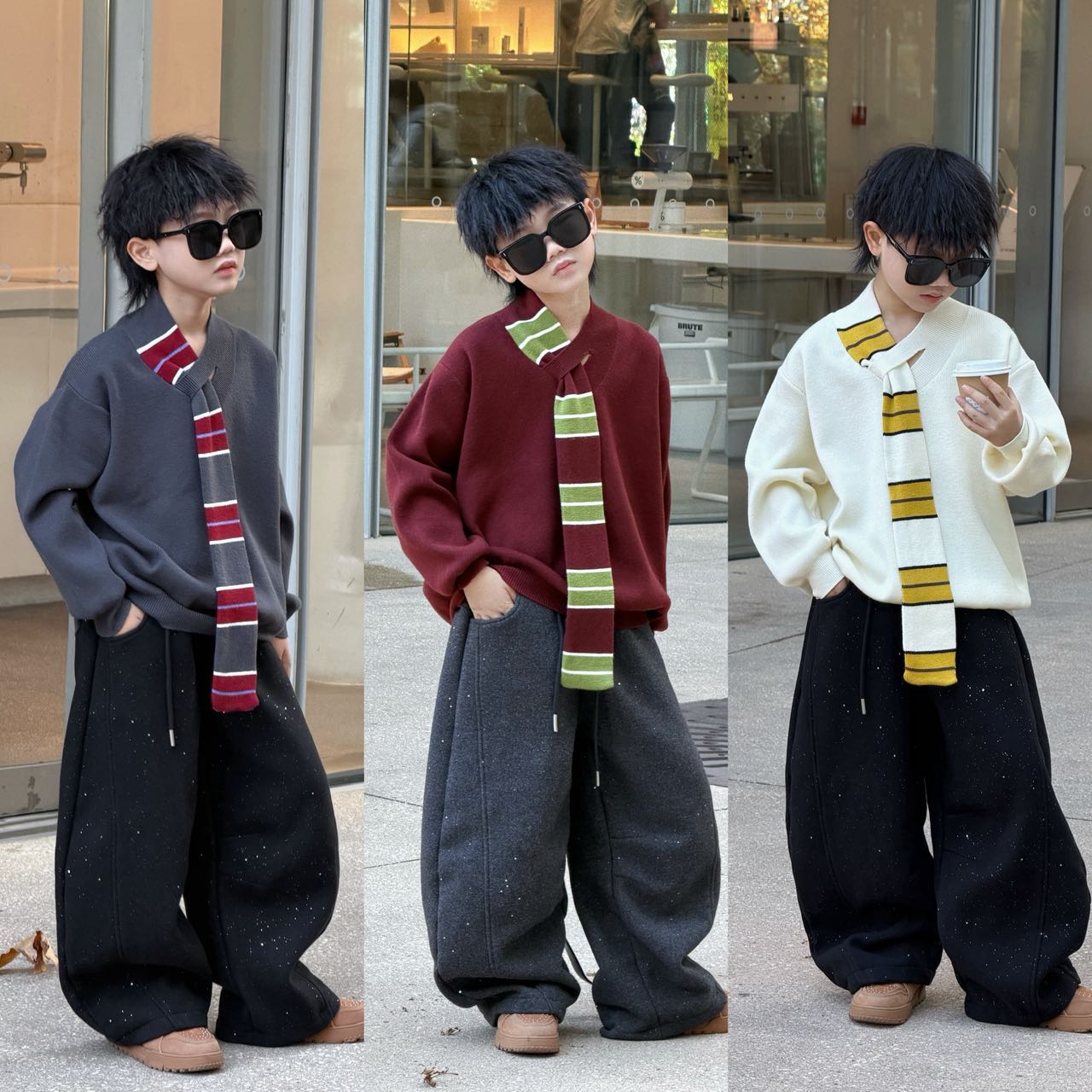 THE LUHAN【小众设计】秋冬小众设计毛衣亲子装中大童针织衫25823