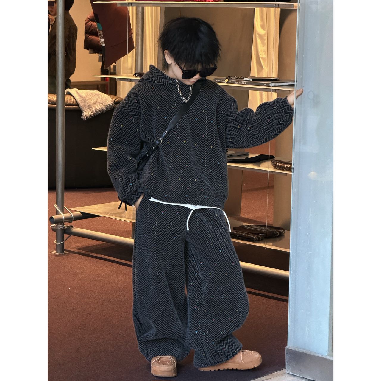 THE LUHAN【奇幻探险】秋冬加绒连帽卫衣亲子装中大男童套装25820