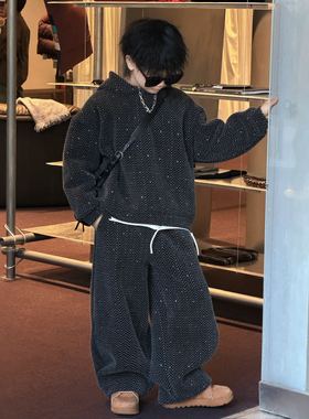 THE LUHAN【奇幻探险】秋冬加绒连帽卫衣亲子装中大男童套装25820