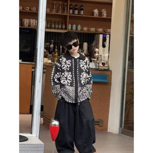 中大童毛衣开衫 THE 秋冬花色亲子装 费尔谜语 外套25791 LUHAN