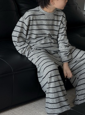 THE LUHAN【博主日常】秋季撞色条纹睡衣亲子中大童家居服25746