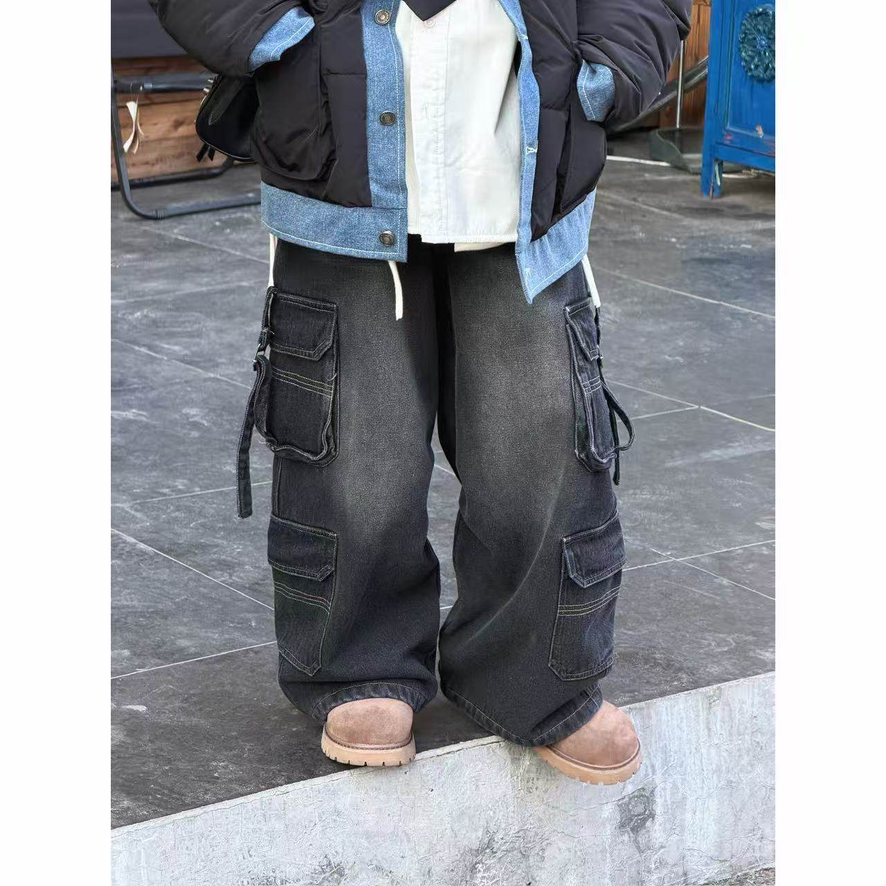 THE LUHAN【牛仔街头】秋冬美式工装加绒亲子装中大童牛仔裤25874,童装/婴儿装/亲子装,儿童牛仔裤,淘宝优惠券,粉丝福利购,淘宝优惠卷