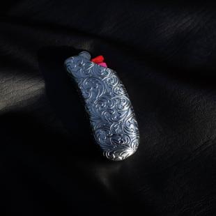 BIC比克砂轮一次性打火机外壳金属保护套浮雕唐草防爆复古富贵花