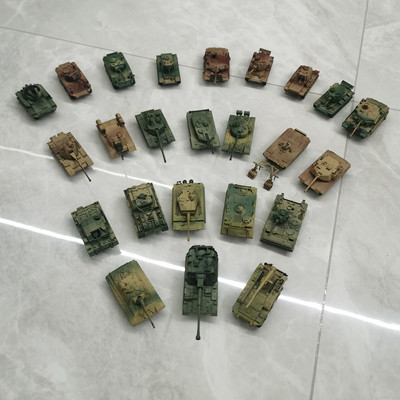 4D模型99式坦克拼装模型1/72军事DIY组装虎式T34豹A27积木玩具