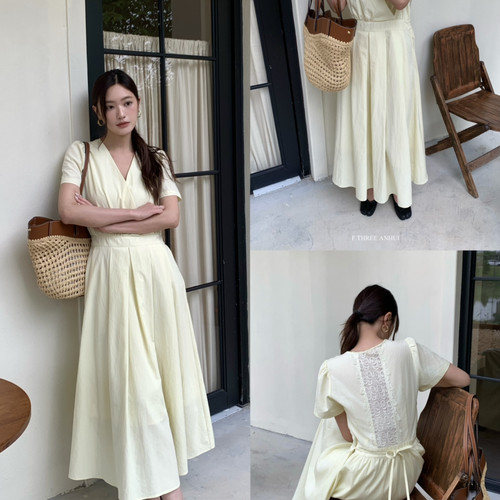 F.THREE三姐妹-夏上新法式浪漫高级感蕾丝拼接连衣裙99569