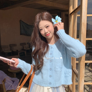 重工够花彩色开衫 YOU 法式 保暖2530 2026年春上新26年春款 BEST