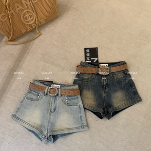 牛仔3059 洋气百搭短裤 ZONANA左那那 夏上新网红辣妹高弹紧身热裤