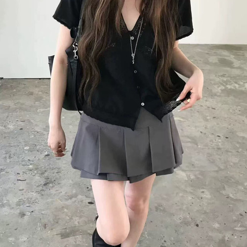 Hand made-26夏上新nuese花边短袖宽松小衫(不含项链)w5750