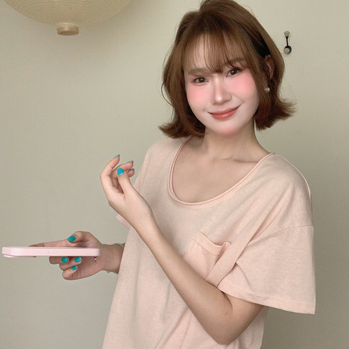 Flower April（FA）-粉桃啵啵好版型宽松显瘦松弛感口袋设计17090