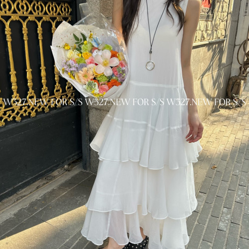 W327.-夏上新度假风简约蛋糕连衣裙95905#