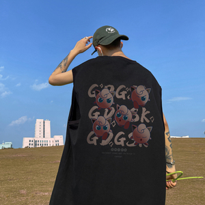 已注册/夏季黑色大码文艺风背心男运动坎肩打底衫 BX7122/P25图片