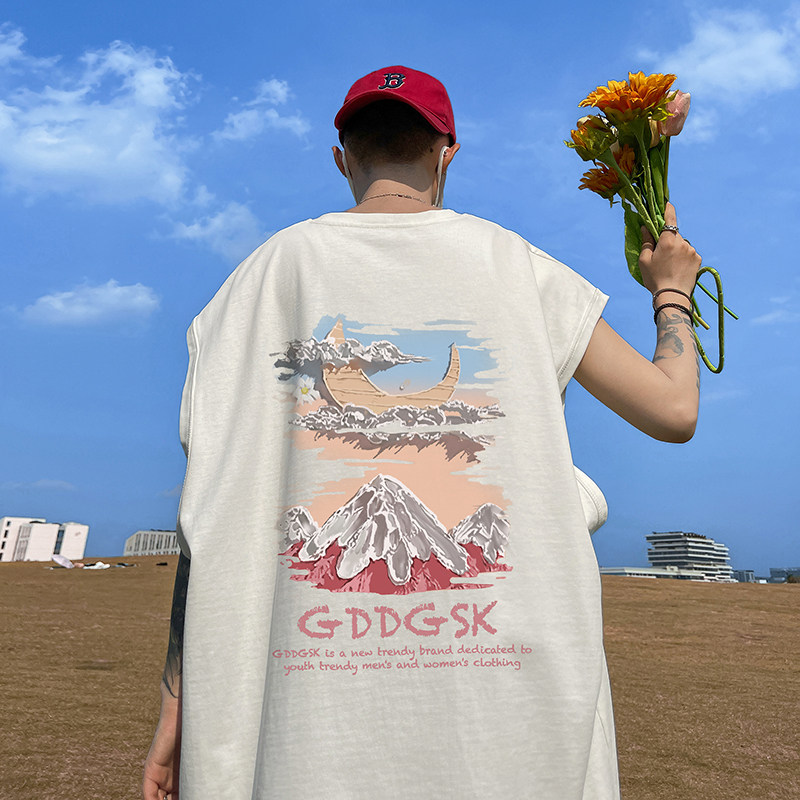 已注册/夏季休闲潮男宽松潮牌印花背心坎肩打底衫 BX6614/P25图片