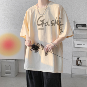 已注册/夏季紫色英文印花短袖T恤打底衫大码男体恤DT3564/P25图片
