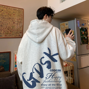 已注册/华棉秋季新文艺字母印花卫衣男生宽松外套 WY8230/P50图片