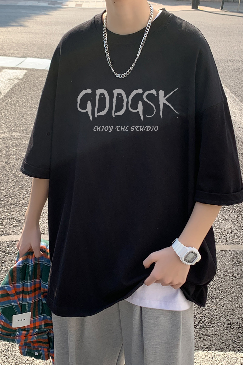 已注册/夏季印花短袖T恤男中性港风大码半袖体恤打底衫DT6677/P25,男装T恤,电商B316