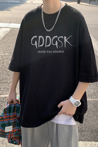 已注册/夏季印花短袖T恤男中性港风大码半袖体恤打底衫DT6677/P25图片