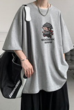 已注册/夏季浅灰色大码印花款短袖T恤男体恤打底衫DT4895/P25，男装T恤，电商B316