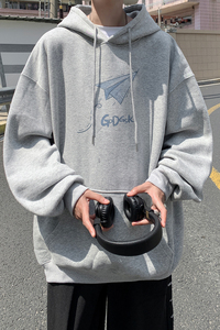 已注册/华棉秋季新黑色经典潮牌卫衣男生大码外套 WY2991/P50图片