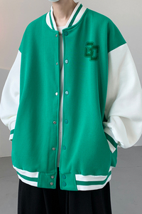 已注册/秋季新绿色学院风棒球服潮男宽松夹克外套JK6206/P100图片