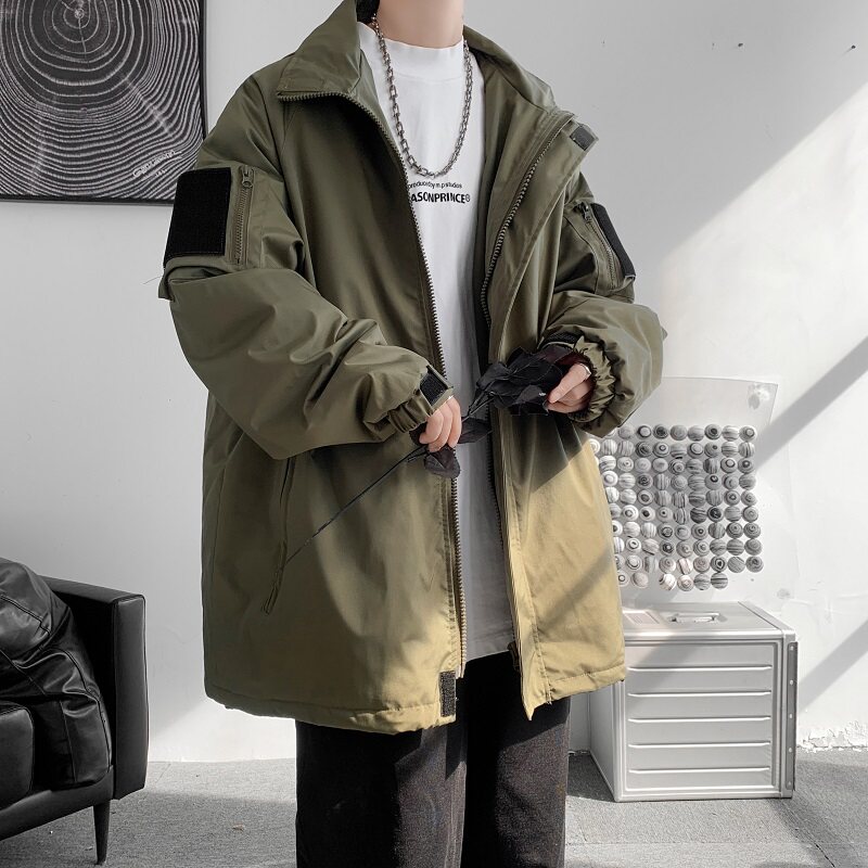 冬季防水羽绒棉衣男魔术贴加厚保暖外套潮牌棉服棉袄MY3368/P120图片