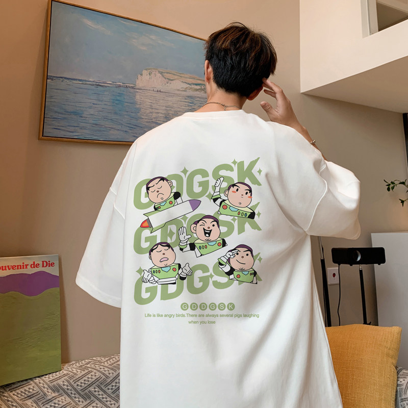 已注册/夏季韩版圆领印花短袖T恤男宽松体恤打底衫DT9654/P25,男装T恤,电商B316