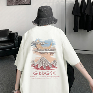 已注册/夏季黄色运动风短袖T恤男生宽松体恤打底衫DT5955/P25图片