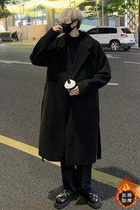 中长款毛呢大衣男秋冬韩系宽松气质风衣高级感外套潮MN9510/P100图片