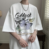 已注册/夏季潮蝴蝶印花短袖T恤男宽松体恤打底衫DT4905/P25，男装T恤，电商B316