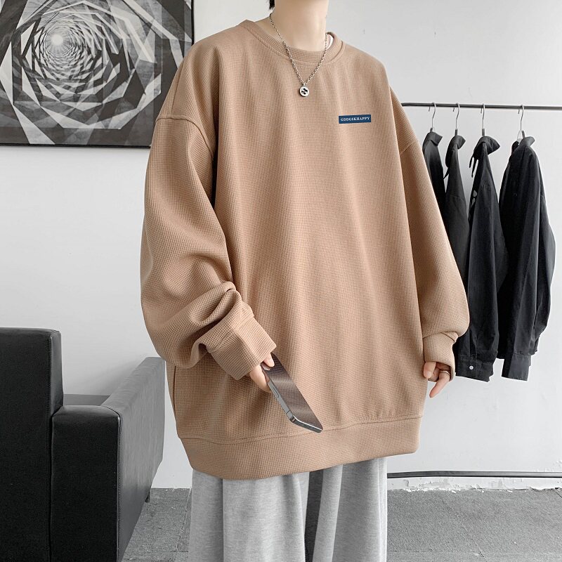 已注册/华夫格秋季新长袖T恤男重磅卫衣外套打底衫HF3085/P35,男装卫衣,电商B316