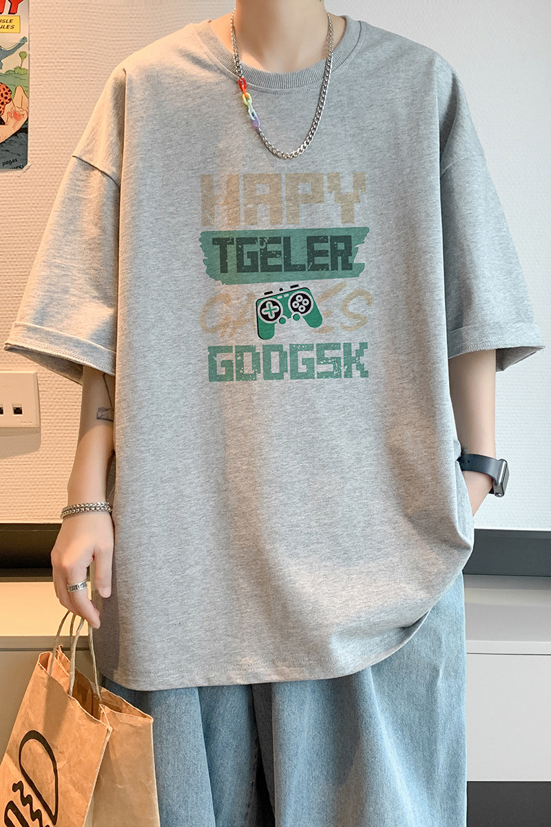 已注册/夏季日系复古运动短袖T恤男宽松体恤打底衫DT8720/P25,男装T恤,电商B316